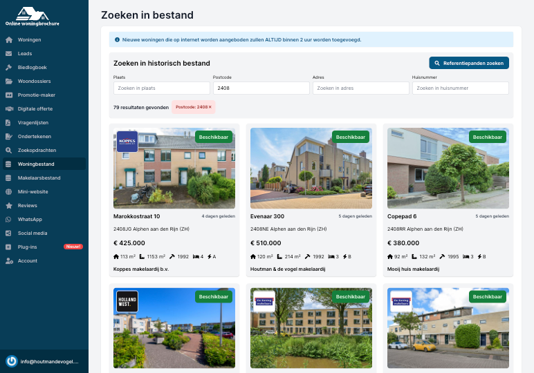 Woningbestand - informatie over in het verleden aangemelde woningen in Nederland