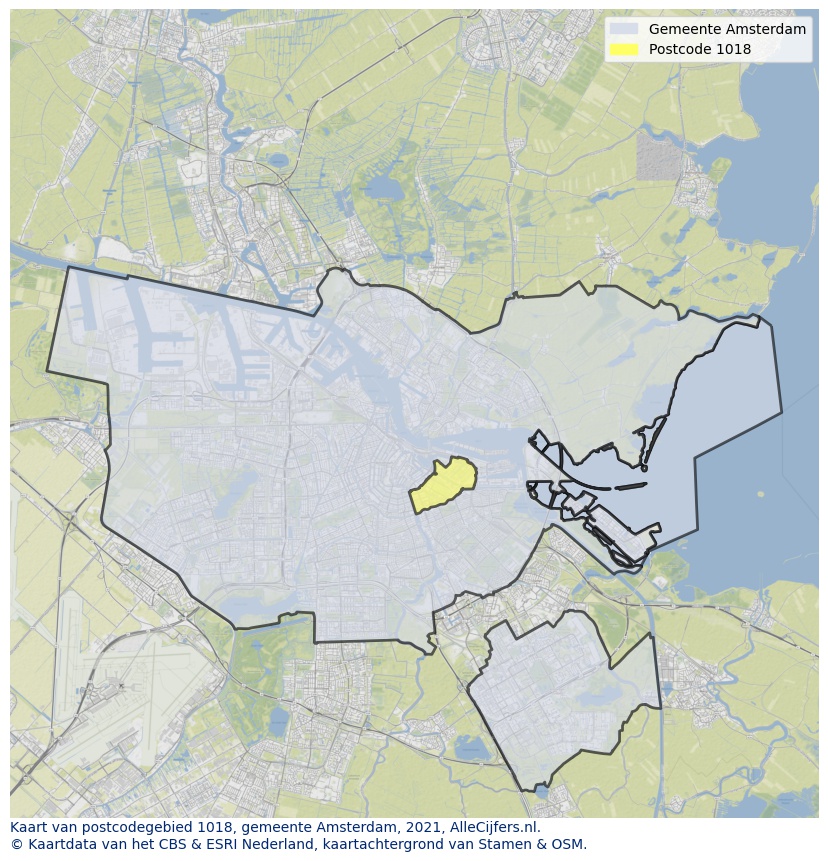 Postcode kaart 1018