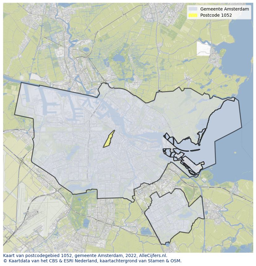 Postcode kaart 1052