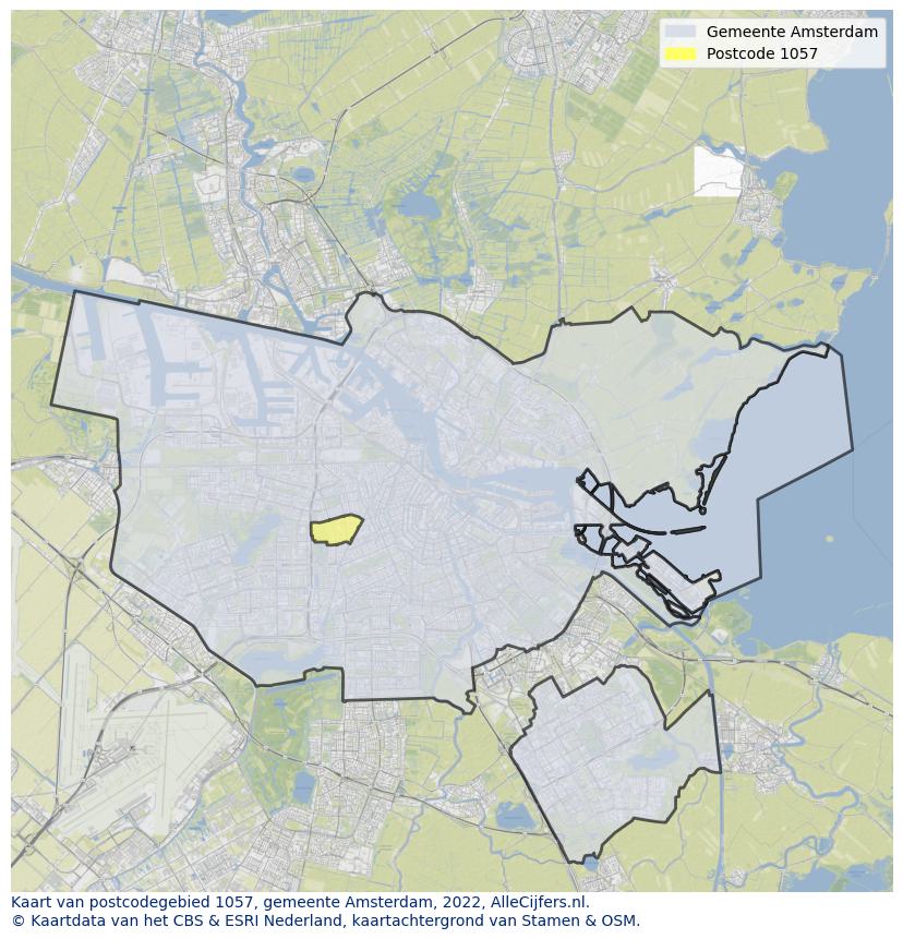 Postcode kaart 1057