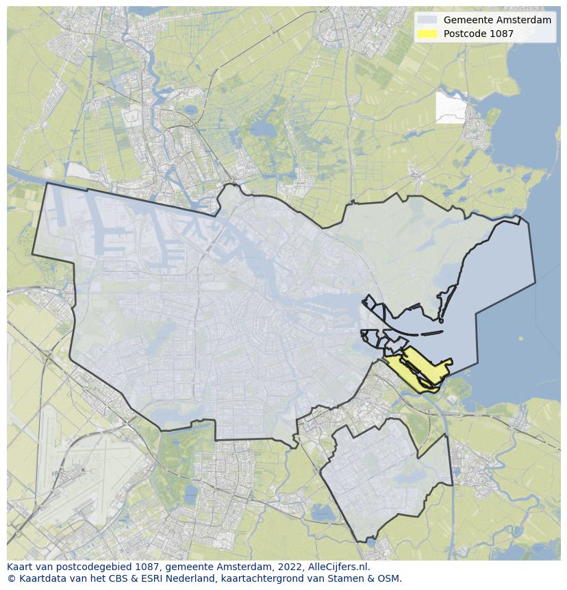 Postcode kaart 1087