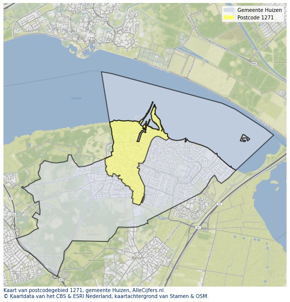 Postcode kaart 1271