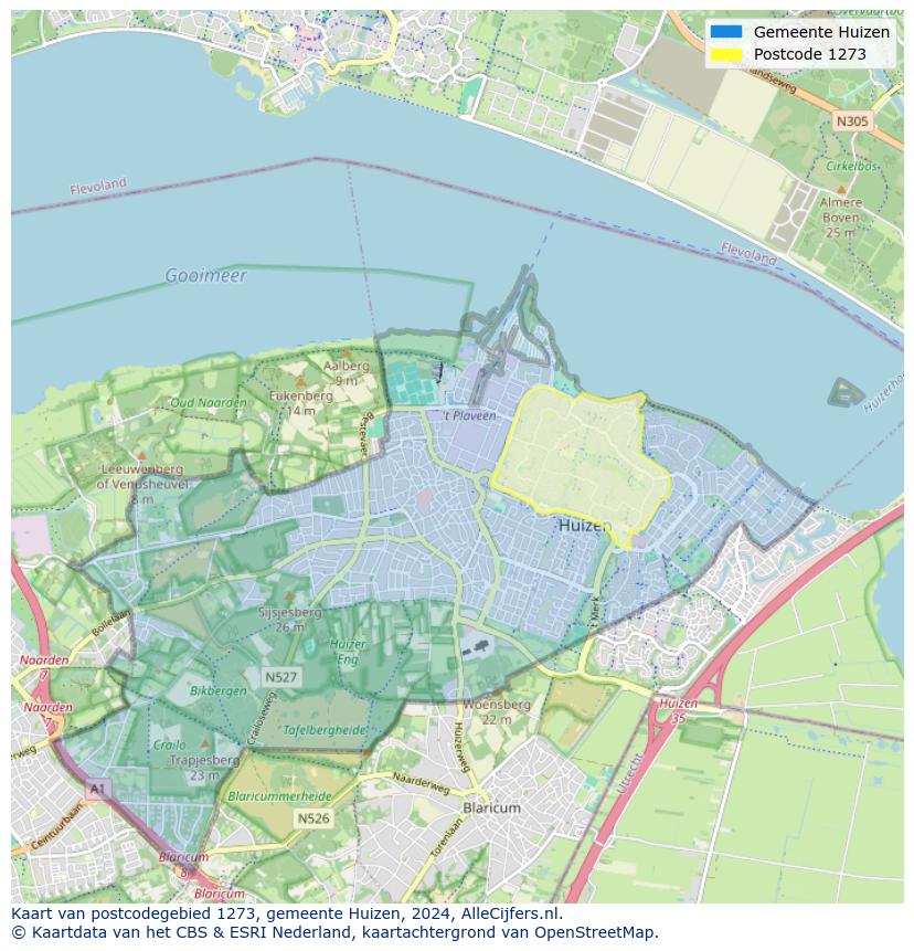 Postcode kaart 1273