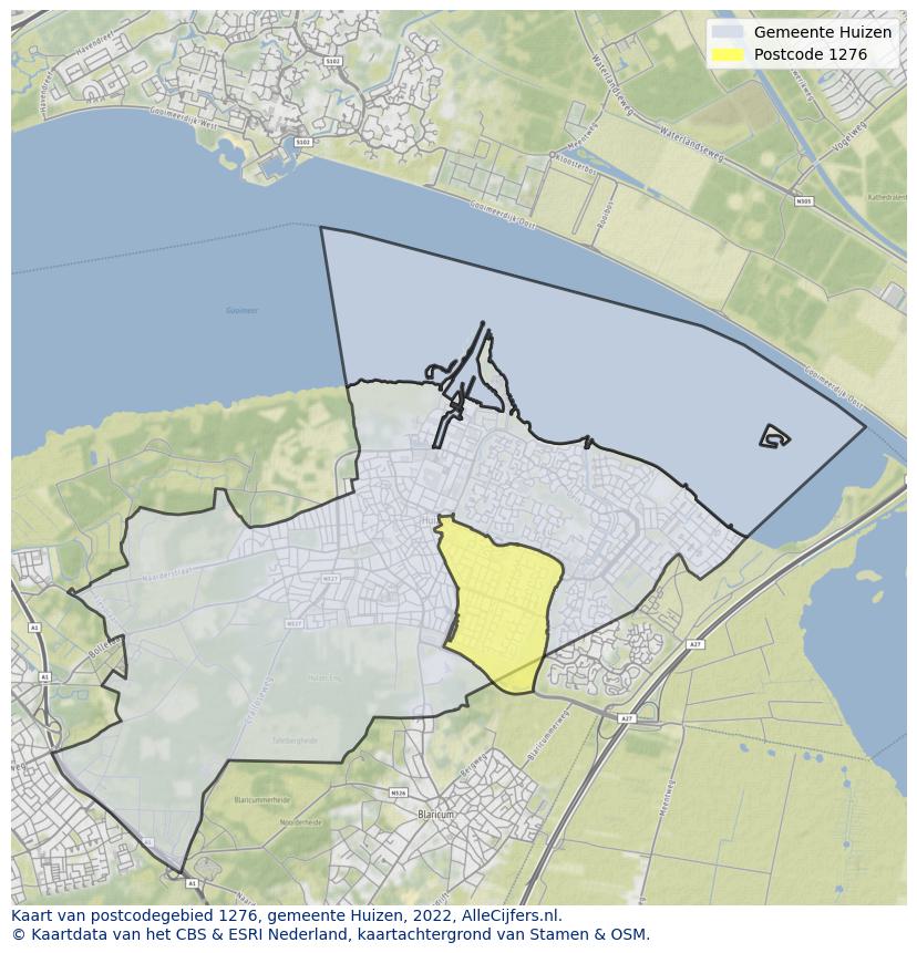 Postcode kaart 1276