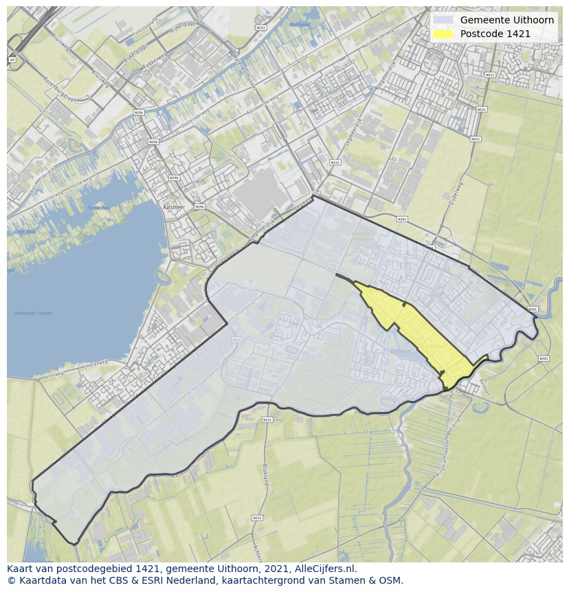 Postcode kaart 1421