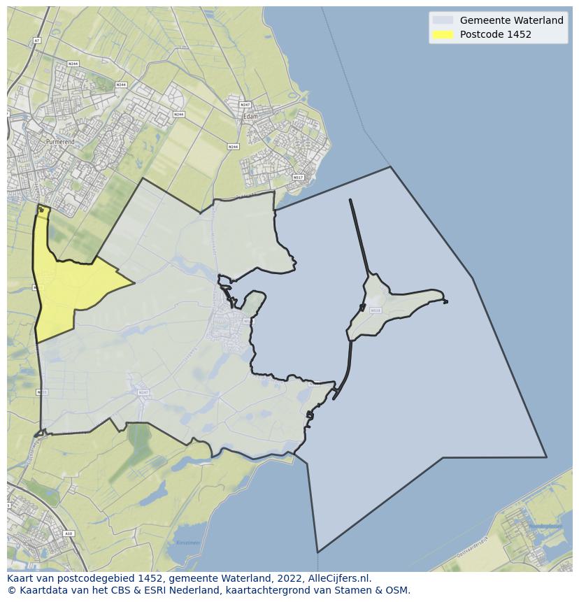 Postcode kaart 1452