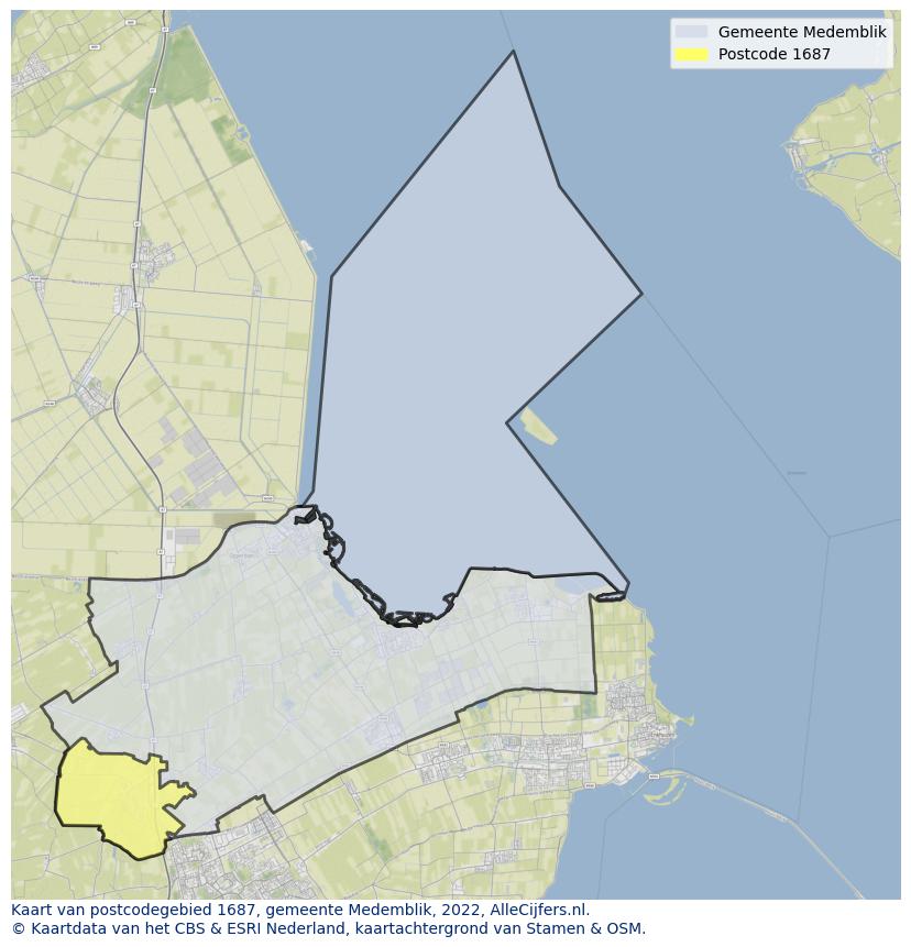 Postcode kaart 1687