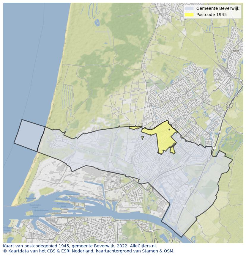 Postcode kaart 1945