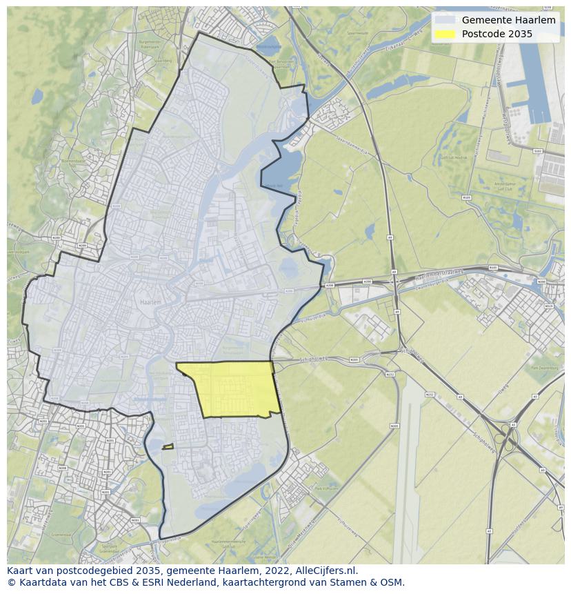 Postcode kaart 2035