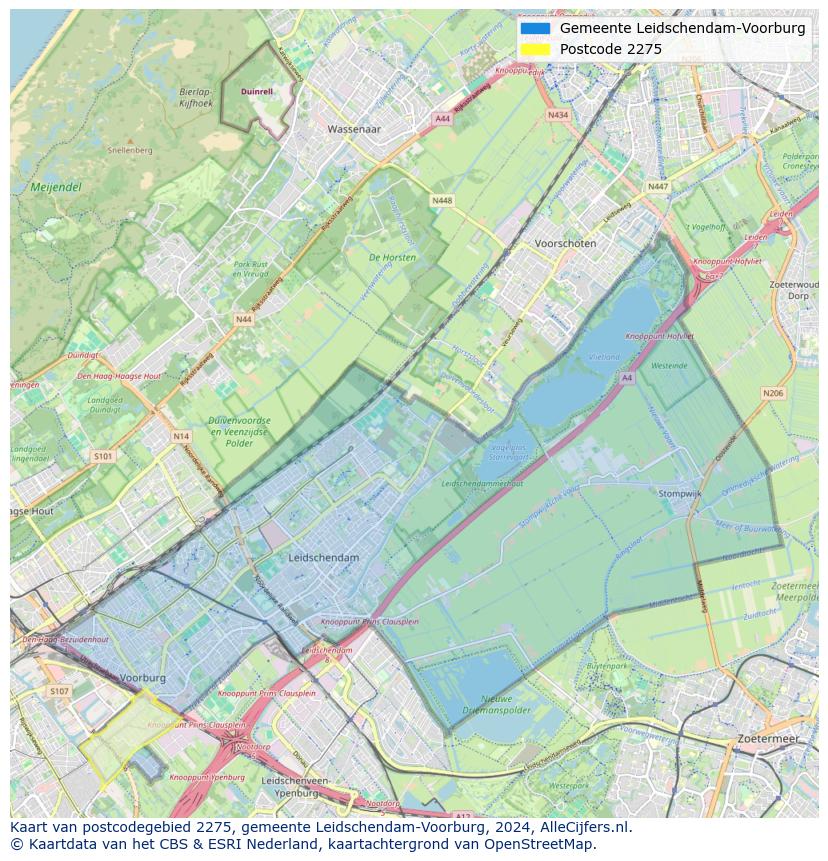 Postcode kaart 2275