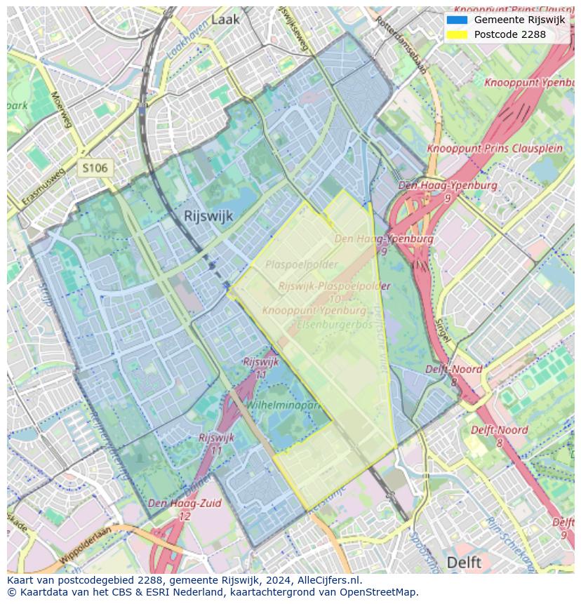 Postcode kaart 2288