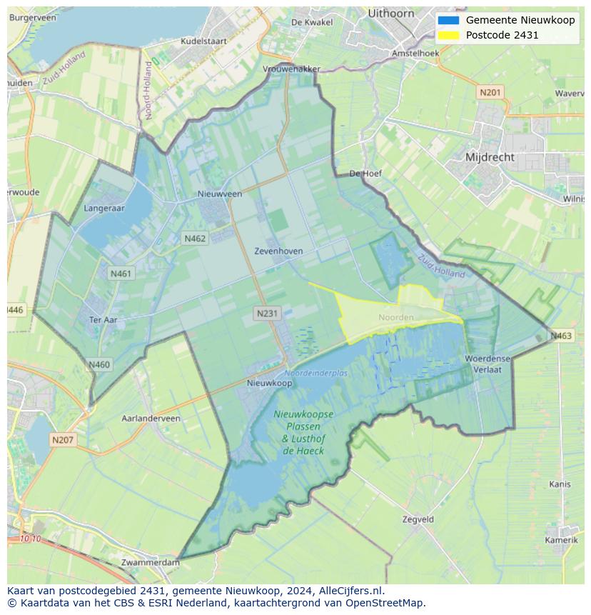 Postcode kaart 2431