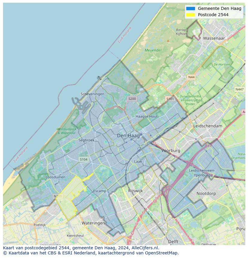 Postcode kaart 2544