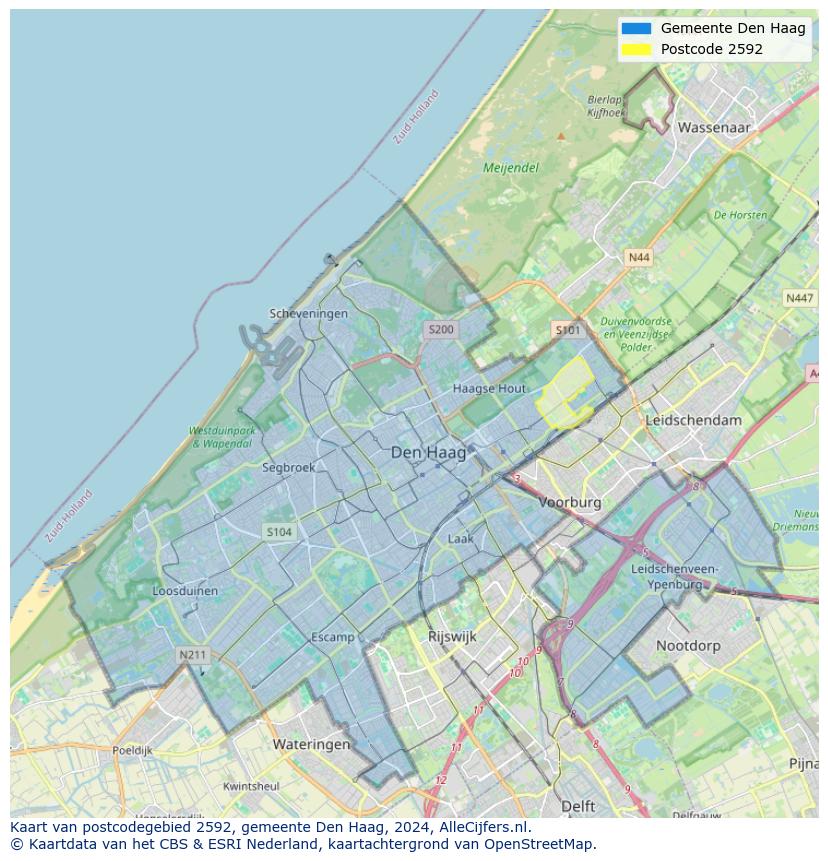 Postcode kaart 2592