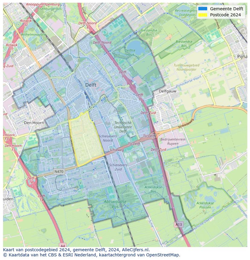 Postcode kaart 2624