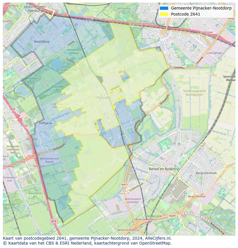 Postcode kaart 2641