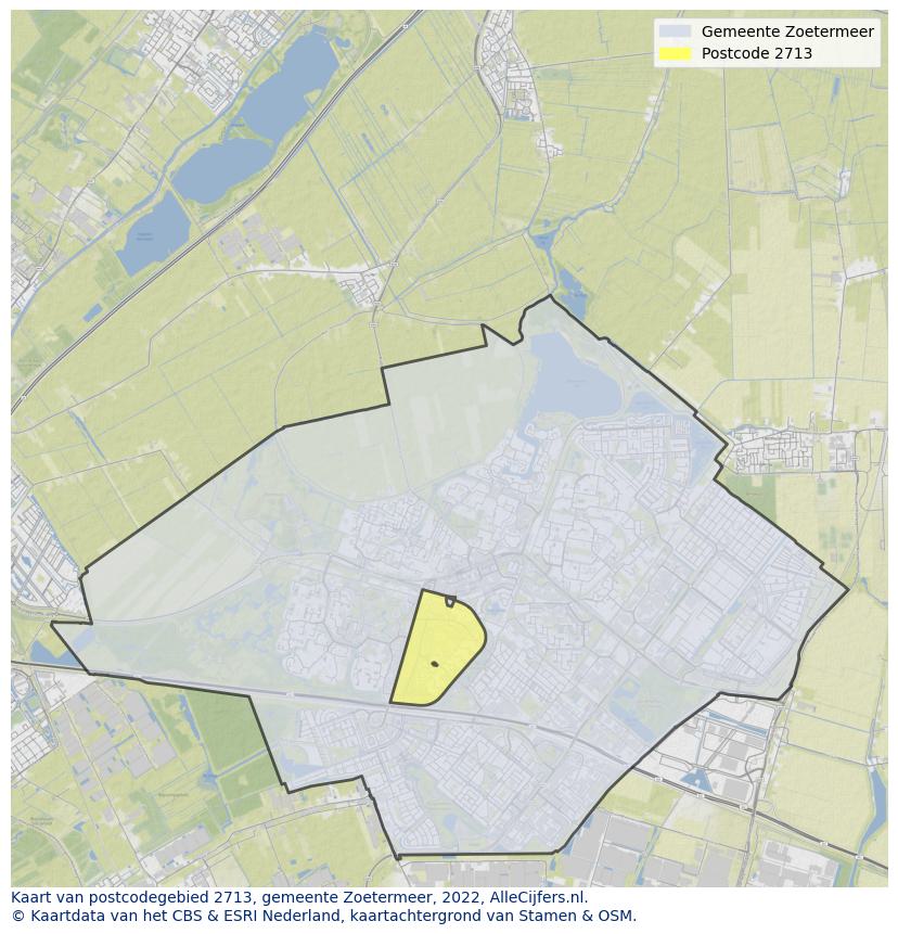 Postcode kaart 2713