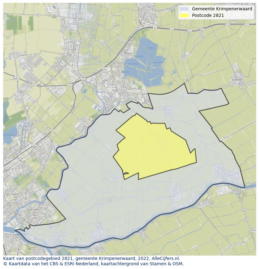 Postcode kaart 2821