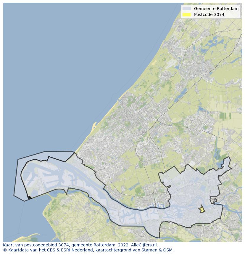 Postcode kaart 3074