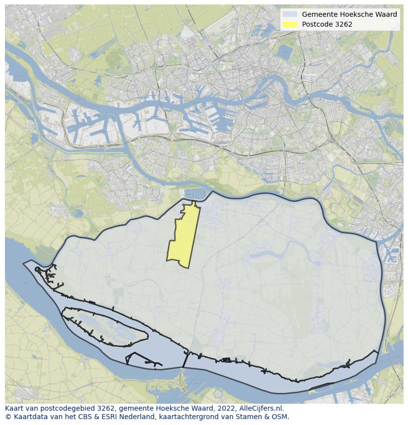 Postcode kaart 3262