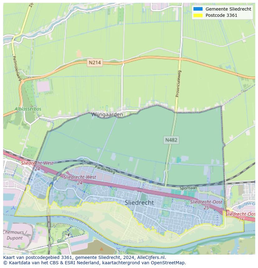 Postcode kaart 3361