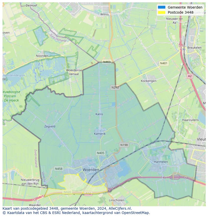 Postcode kaart 3448