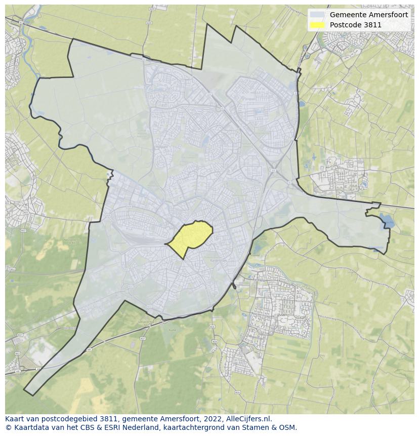 Postcode kaart 3811