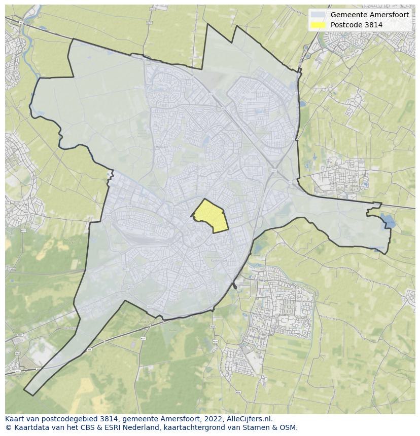 Postcode kaart 3814