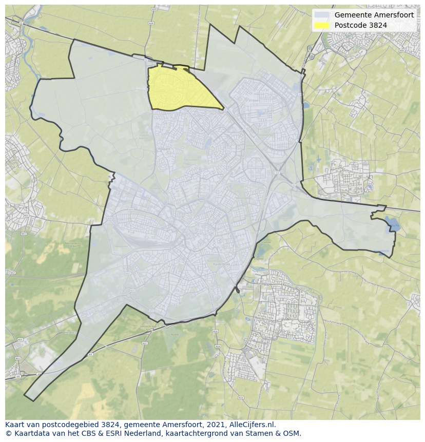 Postcode kaart 3824