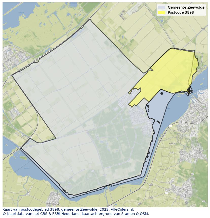 Postcode kaart 3898