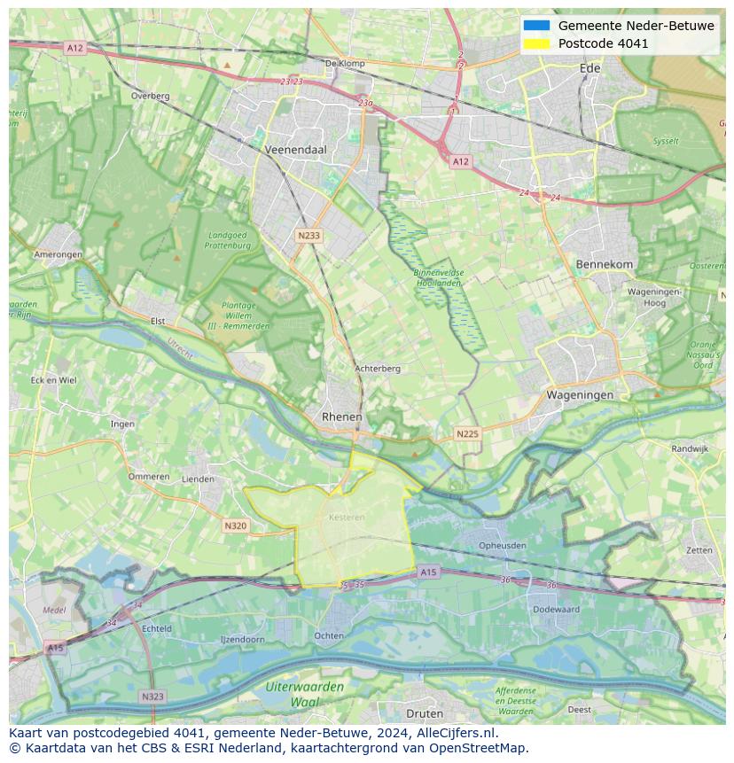 Postcode kaart 4041