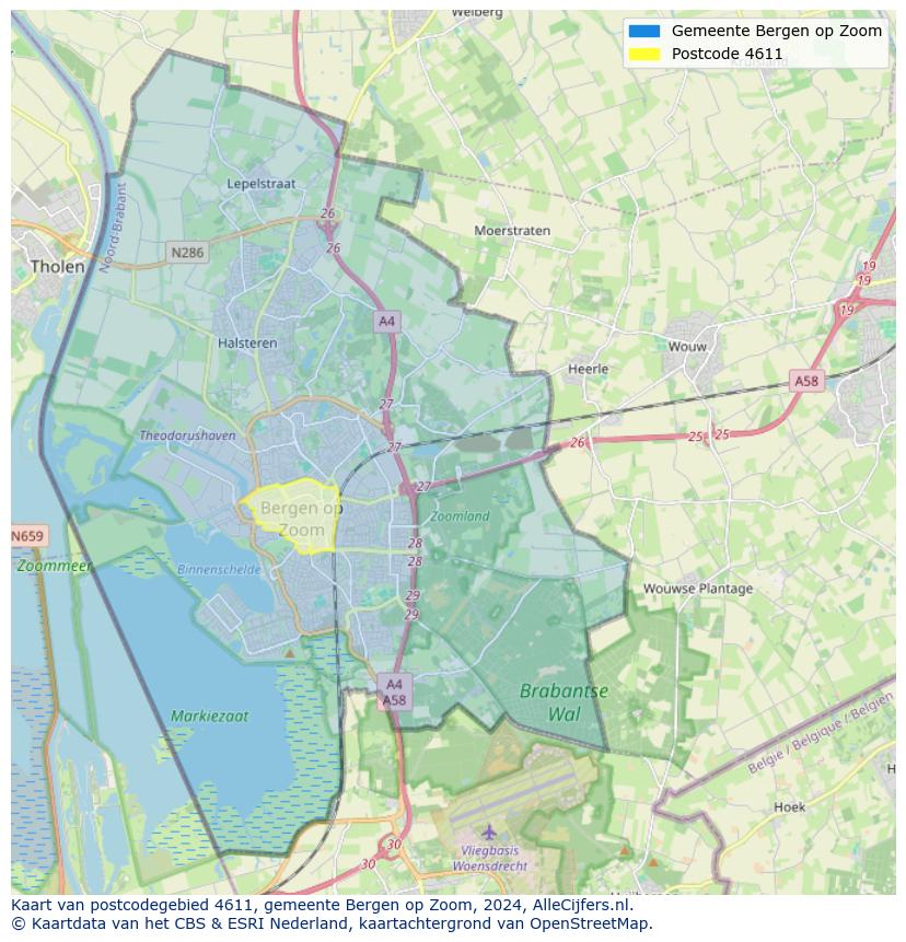 Postcode kaart 4611