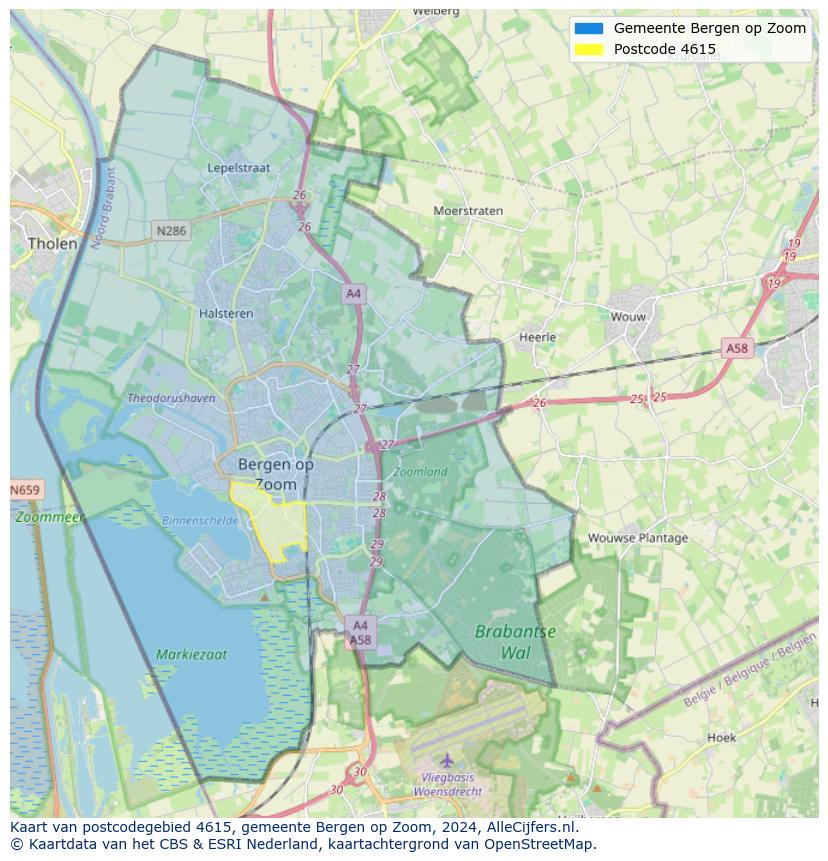 Postcode kaart 4615