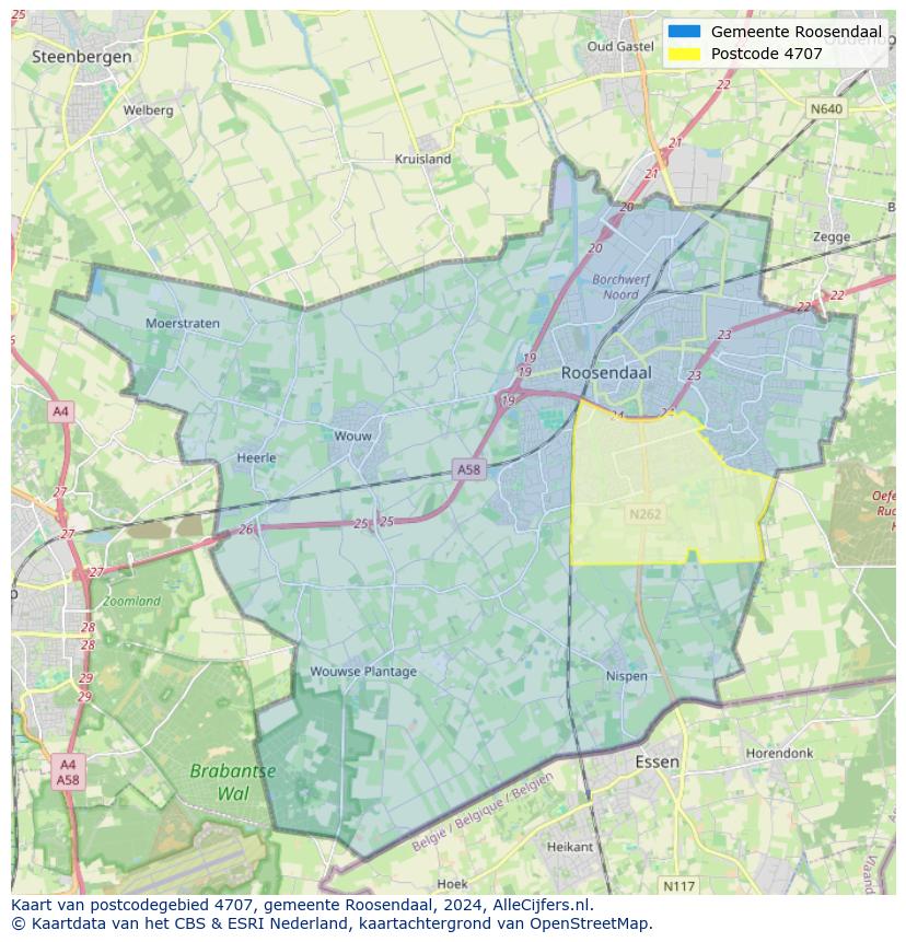 Postcode kaart 4707