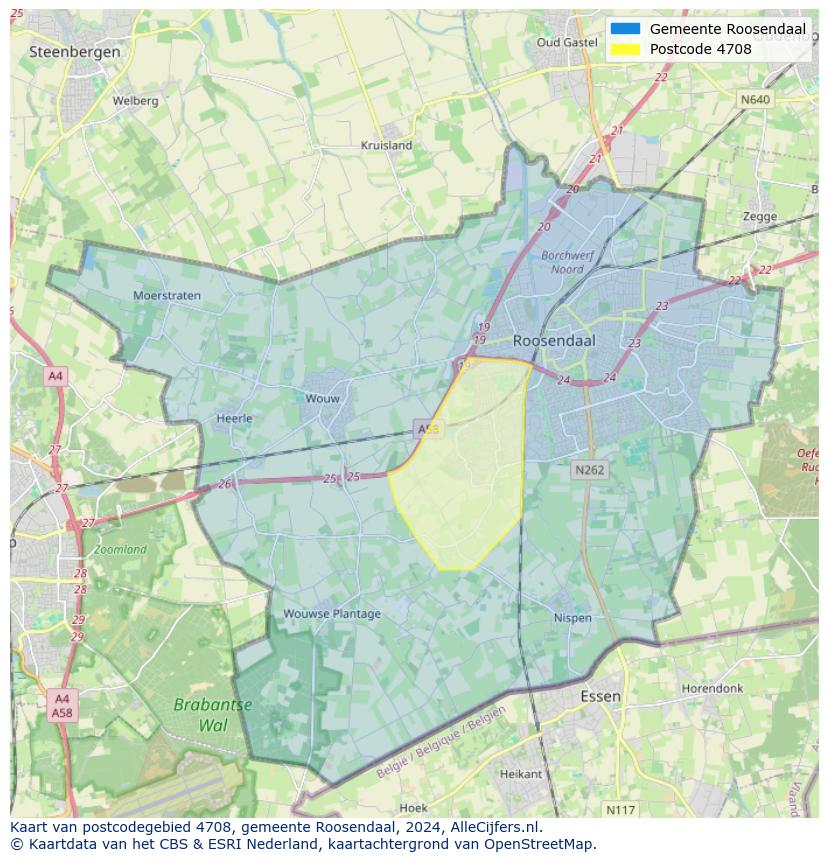 Postcode kaart 4708