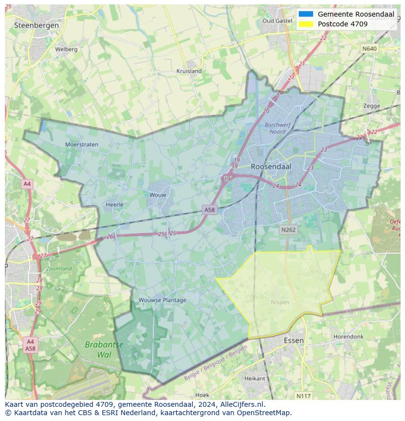 Postcode kaart 4709