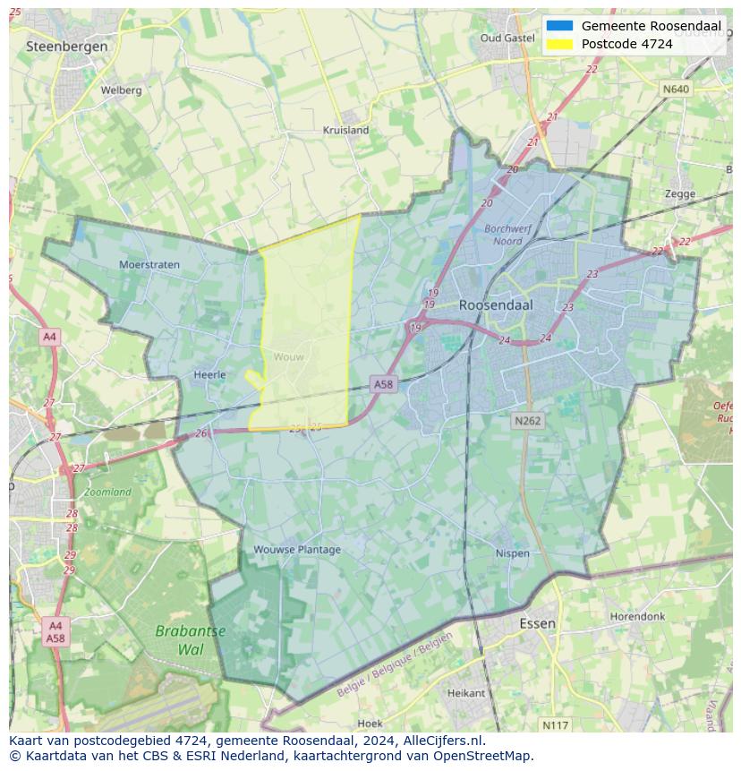 Postcode kaart 4724