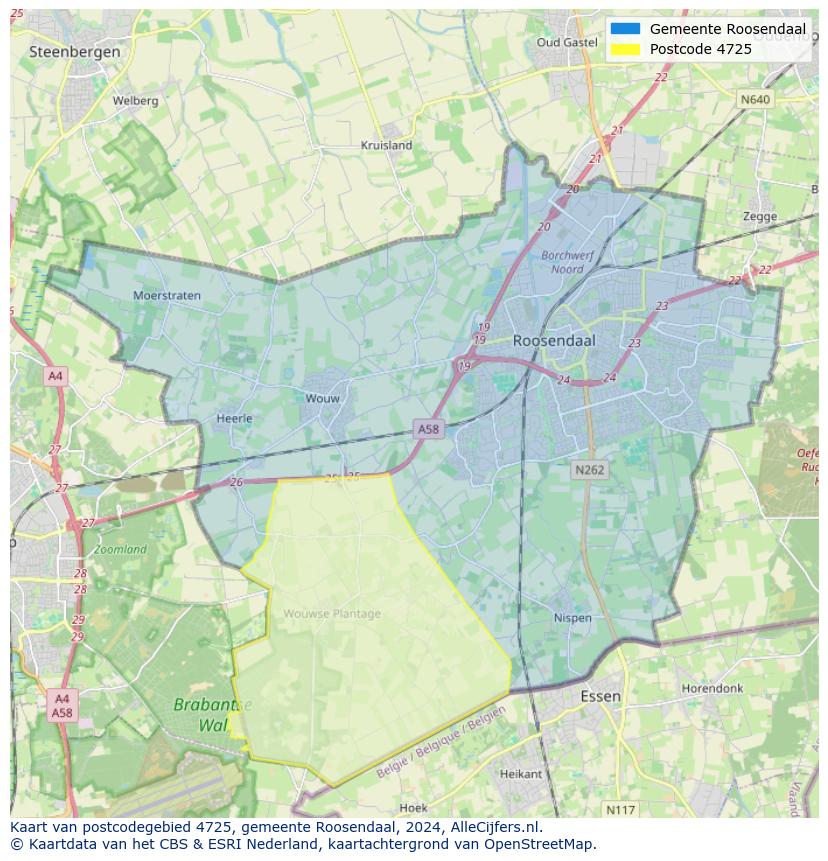 Postcode kaart 4725