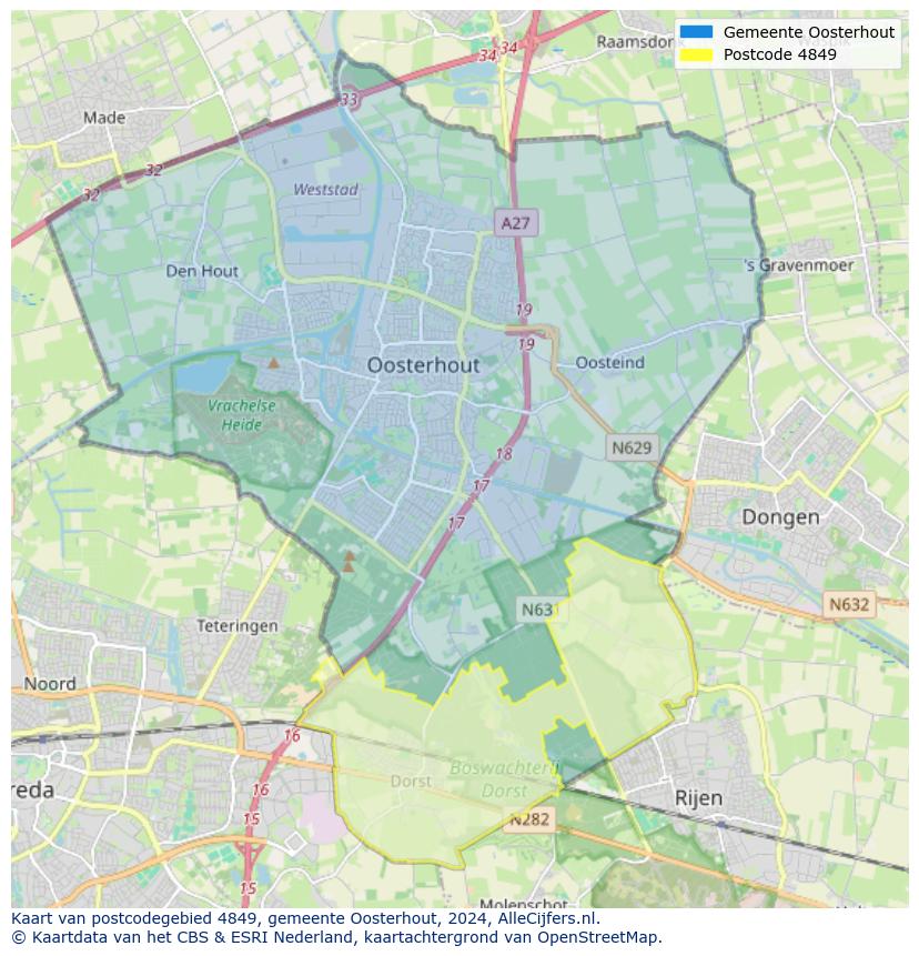 Postcode kaart 4849