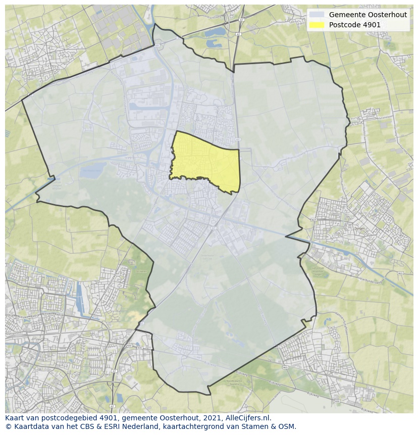 Postcode kaart 4901