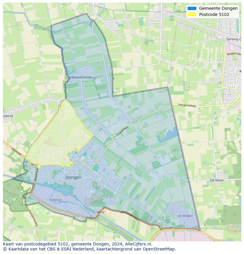 Postcode kaart 5102