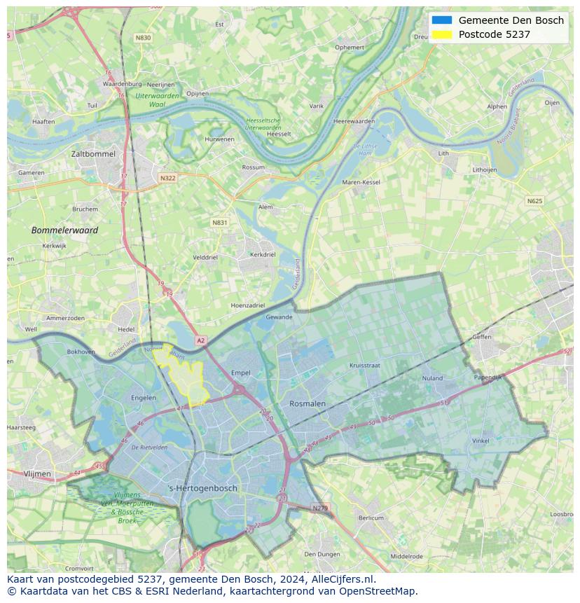 Postcode kaart 5237