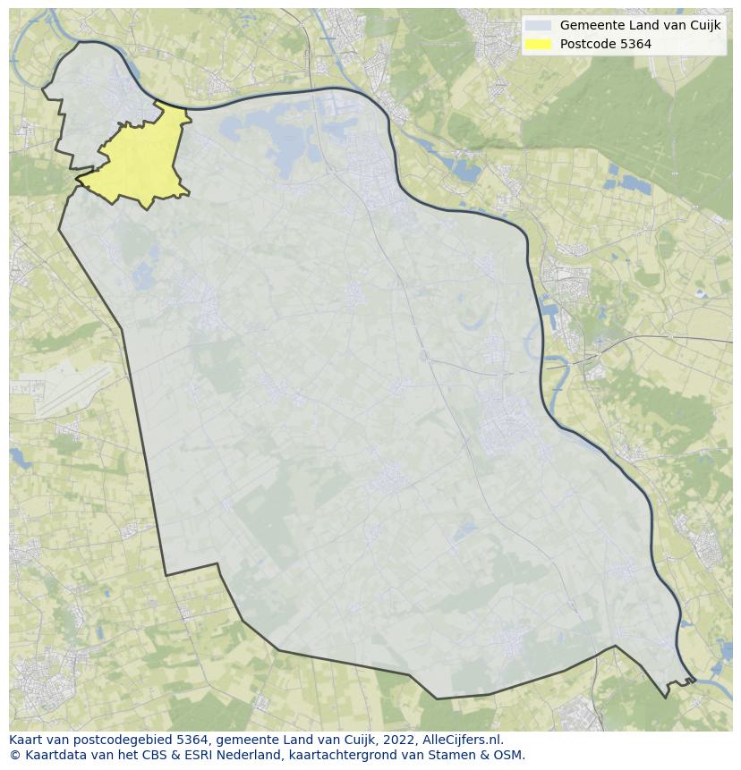 Postcode kaart 5364