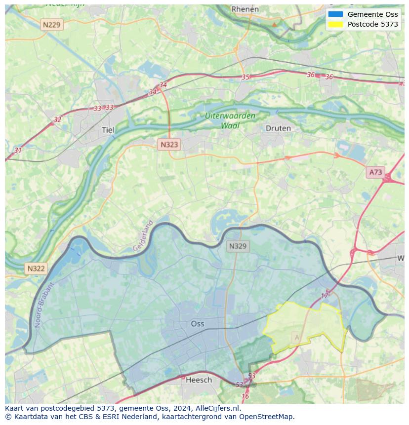 Postcode kaart 5373
