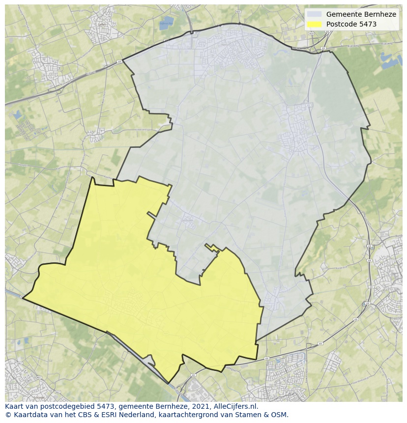 Postcode kaart 5473