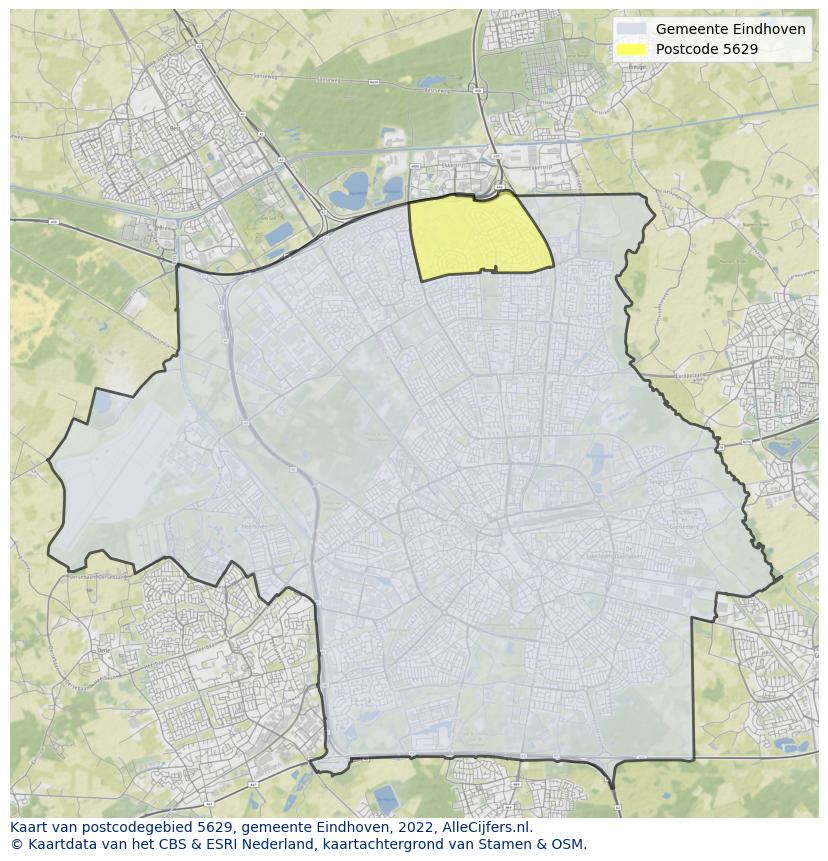 Postcode kaart 5629