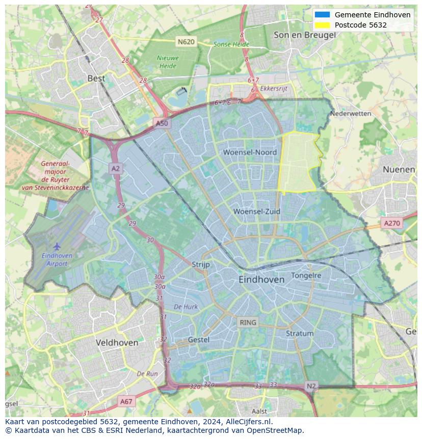 Postcode kaart 5632