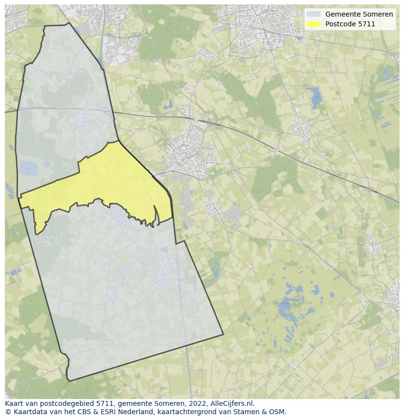 Postcode kaart 5711