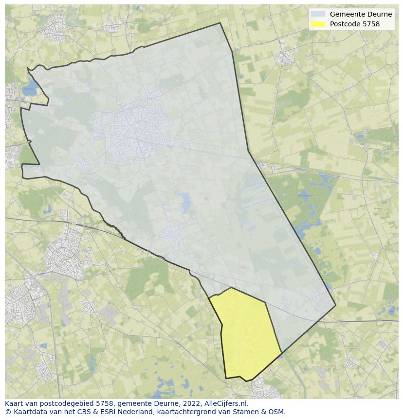 Postcode kaart 5758