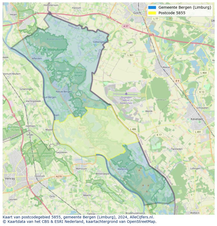 Postcode kaart 5855